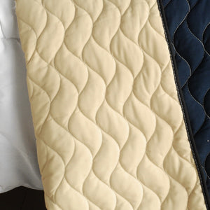 Blue White & Navy Elegant Geometric Stripe Boys Bedding Full/Queen Quilt Set Modern Teen Bedspread
