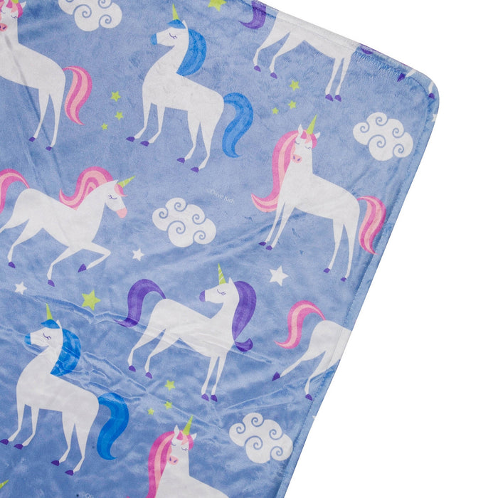 Couverture en peluche en velours Minky pour bébé fille ou tout-petit, motif licorne violet lavande