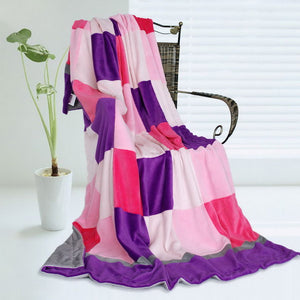 Pink Red Patchwork Blanket Style G - 024