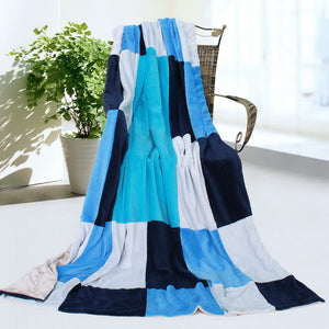 Blue Patchwork Blanket Style H - 036