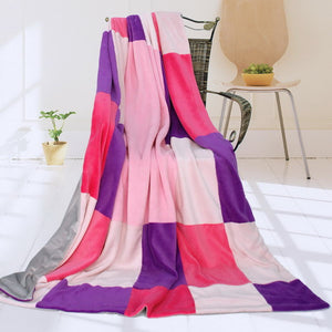 Pink Red Patchwork Blanket Style D - 039