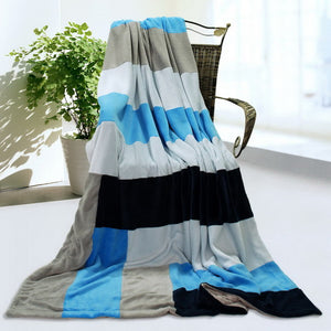 Blue Patchwork Blanket Style E - 075