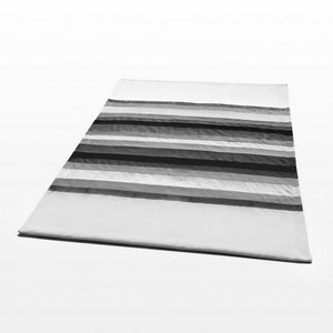 Black White Gray Striped Fleece Blanket Style F - 023
