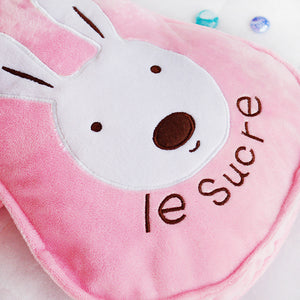 Pink / Blue Sugar Bunny Fleece Baby Blanket with Bunny Pillow Cover or Bag