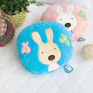 Blue Bunny Pillow with Blanket