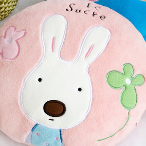Pink / Blue Sugar Bunny Fleece Baby Blanket with Bunny Pillow Cover or Bag