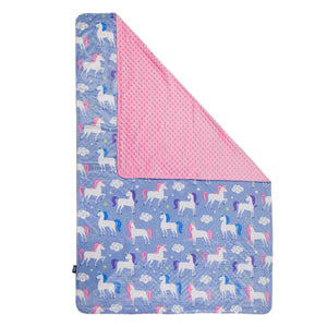 Unicorn Purple Baby Girl Crib Toddler Blanket 40" x 60" Plush Velour Minky Throw